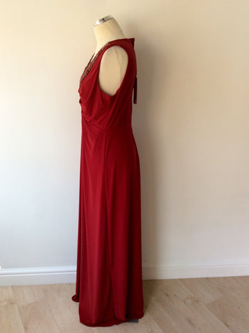 BRAND NEW WITH TAGS PHASE EIGHT RED EMBELISHED MAXI DRESS SIZE 16 - Whispers Dress Agency - Womens Dresses - 4