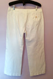 Max Mara Weekend White Cotton Trousers Size 16 - Whispers Dress Agency - Sold - 2