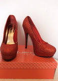 Jennika Red Glitter Platform Heel Shoes Size 6/39 - Whispers Dress Agency - Womens Heels - 1