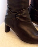K By Clarks Black Leather Knee Length Boots Size 6/39 - Whispers Dress Agency - Sold - 2
