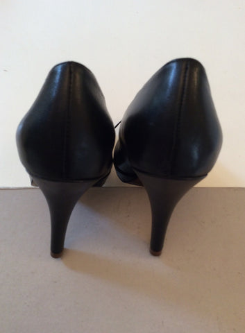 BRAND NEW FRENCH CONNECTION BLACK LEATHER HEELS SIZE 3.5/36 - Whispers Dress Agency - Womens Heels - 4