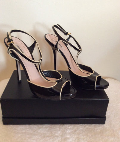 Brand New Miu Miu Black Patent Leather Heels Size 7.5/41 - Whispers Dress Agency - Sold - 3