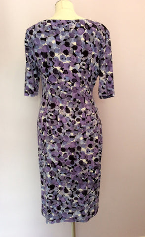 BRAND NEW CONNECTED APPAREL PURPLE PRINT DRESS SIZE 14 - Whispers Dress Agency - Sold - 3
