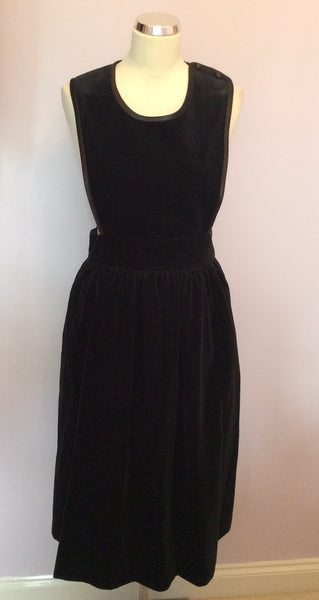 Vintage Marion Donaldson Black Velvet Pinafore Dress Size 12 - Whispers Dress Agency - Sold - 1