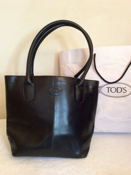 Tods Black Leather Shoulder Bag - Whispers Dress Agency - Sold - 1