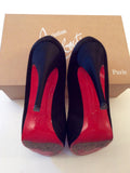Christian Louboutin Mouskito Black & Red Satin Peeptoe Heels Size 7.5/41 - Whispers Dress Agency - Sold - 5