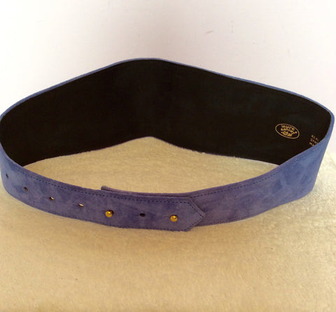 Vintage Laura Ashley Lavender Embroidered 4 Inch Wide Suede Belt Size 28" S/M - Whispers Dress Agency - Sold - 3