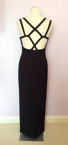 Brand New After Six By Roland Joyce Black Strappy Long Evening Dress Size 10 - Whispers Dress Agency - Womens Dresses - 3