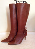 Brand New Shellys Tan Brown Leather Knee Length Boots Size 6/39 - Whispers Dress Agency - Sold - 2