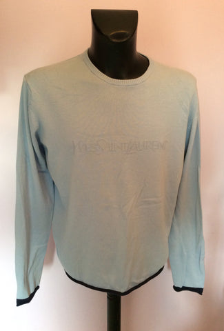 Yves Saint Laurent Light Blue Cotton Jumper Size L - Whispers Dress Agency - Sold - 1
