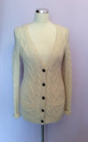 Abercrombie & Fitch Cream Cable Knit Alpaca Wool Cardigan Size L - Whispers Dress Agency - Sold - 1