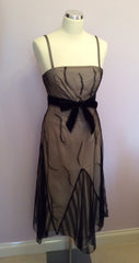 COAST BLACK NET OVERLAY BEADED TRIM STRAPPY/ STRAPLESS DRESS SIZE 10 - Whispers Dress Agency - Womens Eveningwear - 1