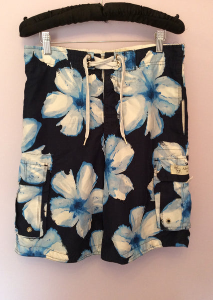 Abercrombie & Fitch Blue & White Floral Swim Short Size S - Whispers Dress Agency - Mens Swim & Beachwear - 1