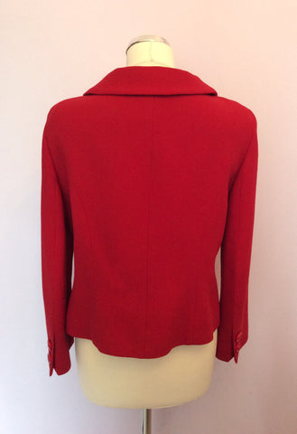 Hobbs Red Wool Double Breasted Jacket Size 12 - Whispers Dress Agency - Sold - 2