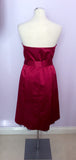 Principles Deep Red Satin Strapless Dress Size 16 - Whispers Dress Agency - Womens Dresses - 3