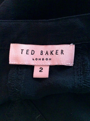 TED BAKER BLACK SILK STRAPPY TOP SIZE 2 UK 10 - Whispers Dress Agency - Womens Tops - 4
