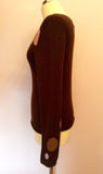 Jaeger Dark Brown Silk & Cashmere Jumper Size L - Whispers Dress Agency - Sold - 2