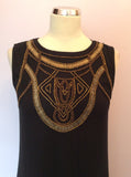 BRAND NEW MARKS & SPENCER BLACK BEADED LONG STRETCH JERSEY DRESS SIZE 12 - Whispers Dress Agency - Womens Dresses - 2