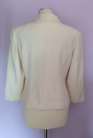 Renatto Nucci Ivory Silk Jacket Size 44 UK 12 - Whispers Dress Agency - Womens Coats & Jackets - 3
