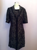 Per Una Black & Grey Print Dress & Coat Suit Size 8/10 - Whispers Dress Agency - Womens Suits & Tailoring - 2
