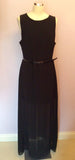 Diamond By Julien Macdonald Long Black Dress Size 18 - Whispers Dress Agency - Sold - 1