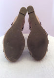Guess Dark Brown Leather Wedge Heel Sandals Size 6/39 - Whispers Dress Agency - Womens Sandals - 6