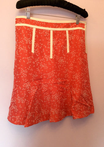 MARC JACOBS CORAL & IVORY SPOTTED SILK SKIRT SIZE 12 - Whispers Dress Agency - Womens Skirts - 2