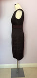 Monsoon Dark Brown Silk & Cotton Tiered Skirt Dress Size 10 - Whispers Dress Agency - Womens Dresses - 3