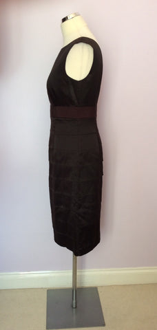 Monsoon Dark Brown Silk & Cotton Tiered Skirt Dress Size 10 - Whispers Dress Agency - Womens Dresses - 3