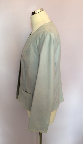 Marks & Spencer Pale Blue Suede Box Jacket Size 16 - Whispers Dress Agency - Womens Coats & Jackets - 2