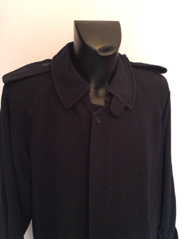 Burberry Dark Blue Wool & Alpaca Coat Size L - Whispers Dress Agency - Mens Coats & Jackets - 2