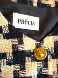 Vintage Precis Navy Blue & Cream Check Box Jacket Size 10 - Whispers Dress Agency - Sold - 4