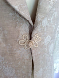 Smart Per Una Beige Embossed Floral Print Linen Jacket Size 14 - Whispers Dress Agency - Womens Coats & Jackets - 2