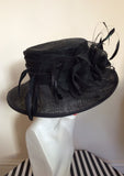 Black Feather & Flower Detail Wide Brim Formal Hat - Whispers Dress Agency - Womens Formal Hats & Fascinators - 2