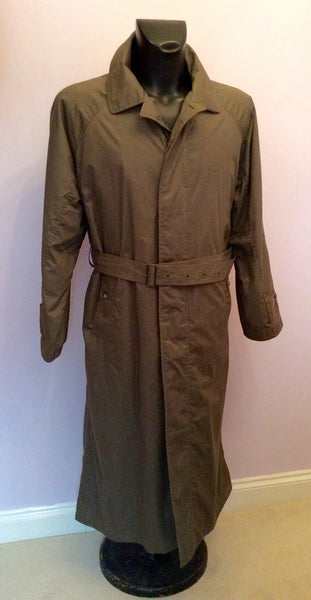 Hugo Boss Khaki Green Trench Coat Size L / XL - Whispers Dress Agency - Mens Coats & Jackets - 1