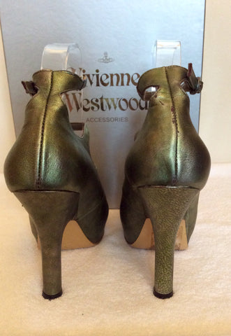 Vivienne Westwood Metalic Green Leather Strap Heels Size 4/37 - Whispers Dress Agency - Sold - 7