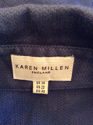 Karen Millen Dark Blue Fitted Shirt Size 14 - Whispers Dress Agency - Sold - 4