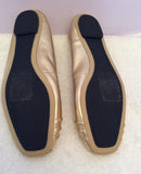 New Marks & Spencer Gold Ballerina Flats Size 6.5/39.5 - Whispers Dress Agency - Sold - 3