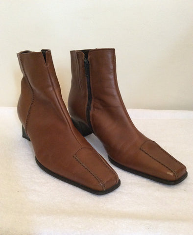 Gabor Tan Brown Leather Ankle Boots Size 6.5/39.5 - Whispers Dress Agency - Sold - 3