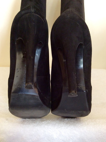 LK Bennett Black Suede Knee Length Boots Size 6/39 - Whispers Dress Agency - Sold - 5