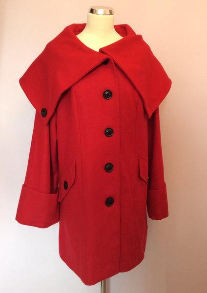 Per Una Red Wide Collar Coat Size 18 - Whispers Dress Agency - Sold - 1