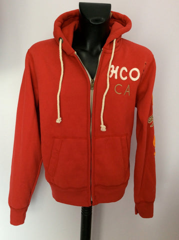 BRAND NEW HOLLISTER RED HOODED SWEATSHIRT TOP SIZE M - Whispers Dress Agency - Sold - 1