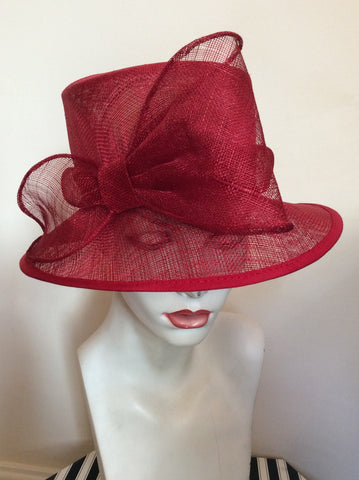Marks & Spencer Red Bow Trim Formal Hat - Whispers Dress Agency - Sold - 1