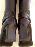 K By Clarks Black Leather Knee Length Boots Size 6/39 - Whispers Dress Agency - Sold - 6