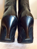 Duo Black Leather Bow Trim Knee High Boots Size 6/39 - Whispers Dress Agency - Sold - 5