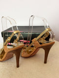Brand New Moda In Pelle Gold Gated Slingback With Studs Size 3.5/36 - Whispers Dress Agency - Womens Heels - 3