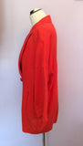 Un Branded Orange Linen Long Jacket Size M - Whispers Dress Agency - Womens Coats & Jackets - 3