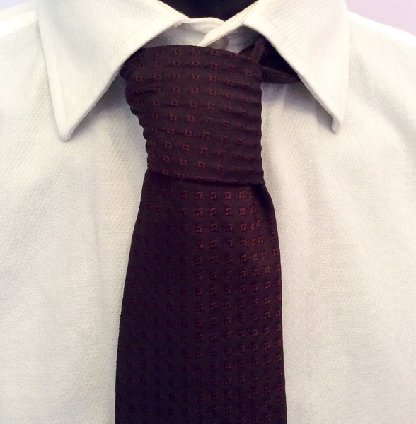 Hugo Boss Dark Brown Silk Tie - Whispers Dress Agency - Sold - 1