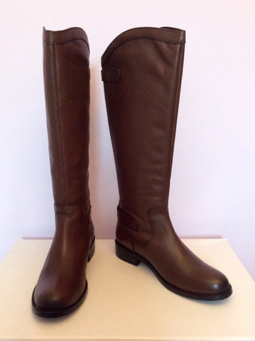 Brand New Shoeprima Dark Brown Leather Riding Boots Size 6/39 - Whispers Dress Agency - Womens Boots - 1