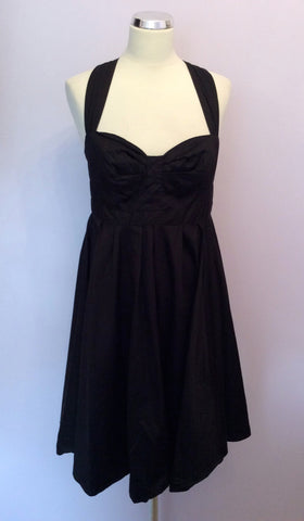 French Connection Black Cotton Dress Size 14 - Whispers Dress Agency - Sold - 1